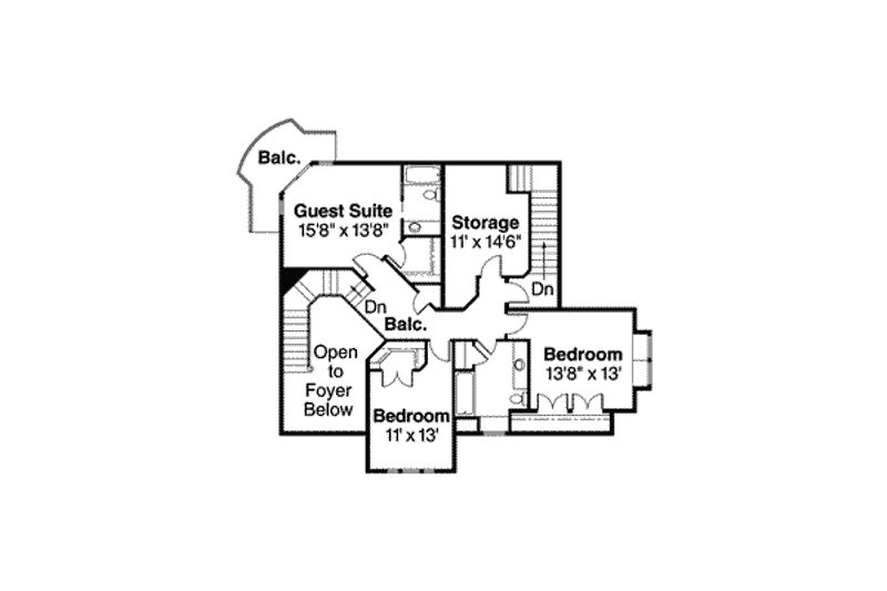 Home Plan - Floor Plan - Upper Floor for European House Plan #124-530 - 4 bed, 3.5 bath