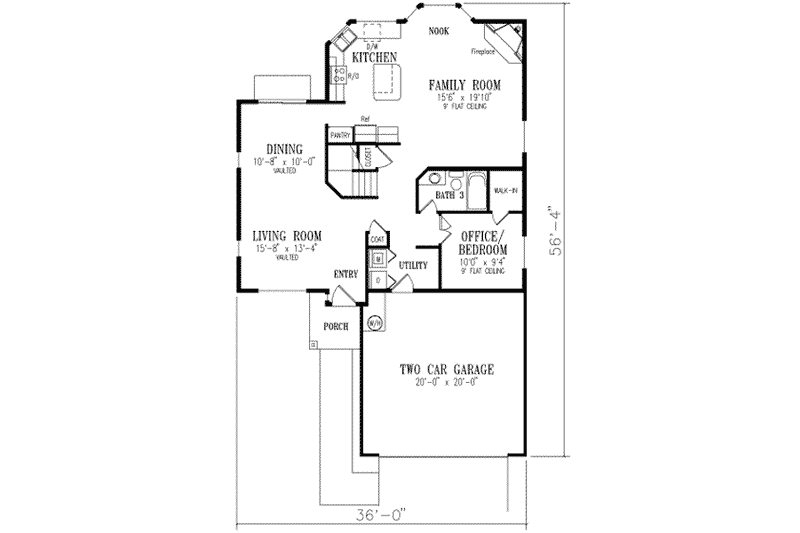 Dream House Plan - Floor Plan - Main Floor for Traditional House Plan #1-412 - 4 bed, 3 bath
