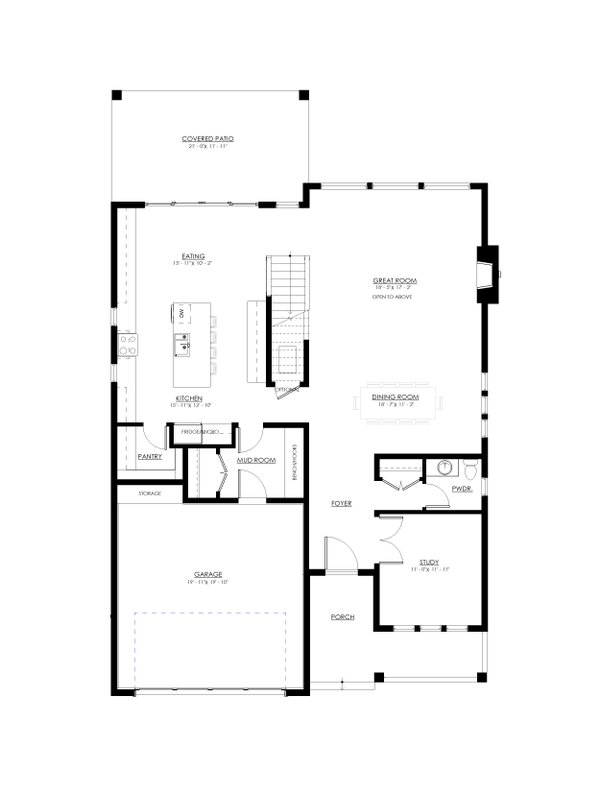 Architectural House Design - Farmhouse Floor Plan - Main Floor Plan #1114-67