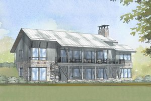 Cabin Exterior - Front Elevation Plan #901-129