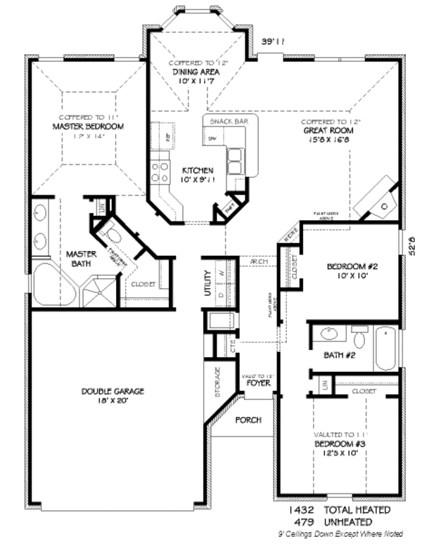 Traditional Floor Plan - Main Floor Plan #424-163