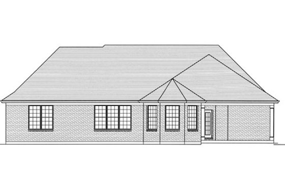Exterior - Rear Elevation for European House Plan #46-508 - 3 bed, 2 bath