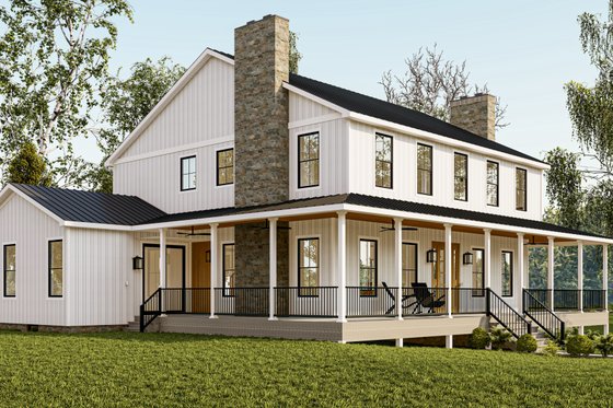 Exterior - Front Elevation 4 for Farmhouse House Plan #1089-16 - 5 bed, 4.5 bath