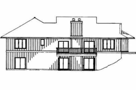 Exterior - Rear Elevation for Traditional House Plan #72-392 - 4 bed, 3.5 bath