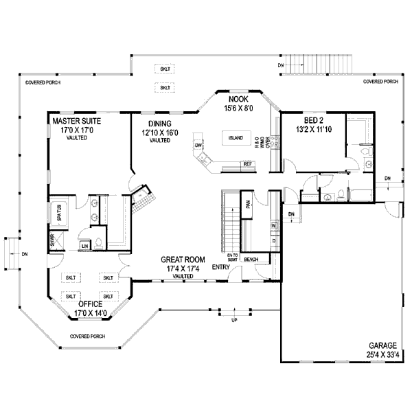 Country Floor Plan - Main Floor Plan #60-645