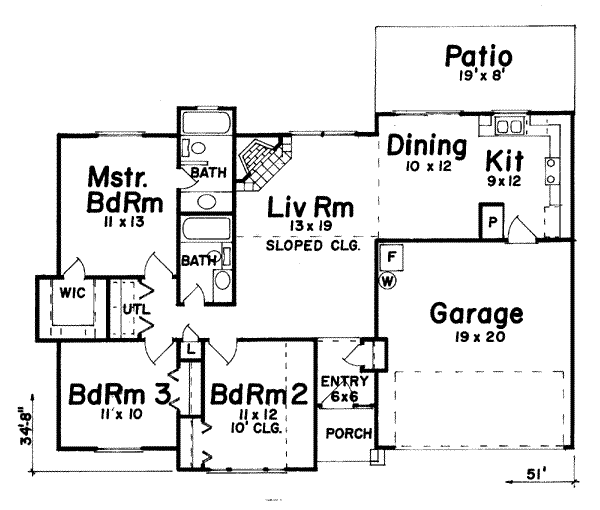 Traditional Floor Plan - Main Floor Plan #52-104