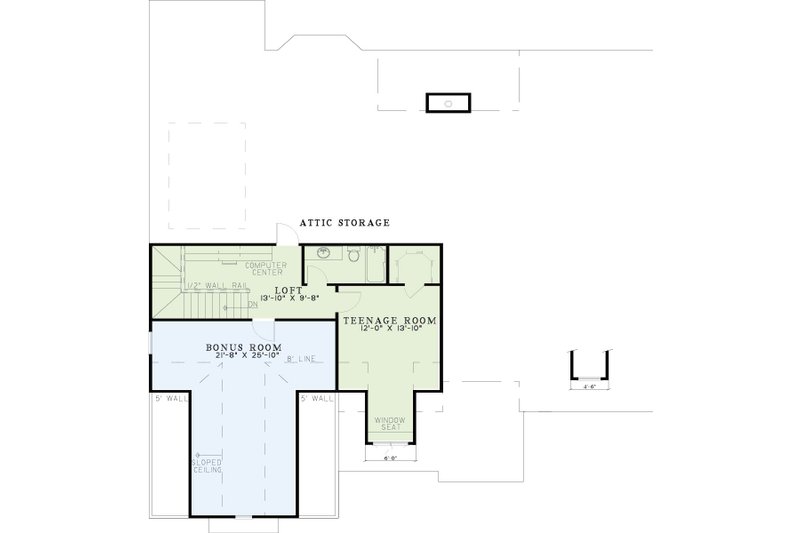 Dream House Plan - Floor Plan - Upper Floor for Traditional House Plan #17-520 - 5 bed, 4 bath