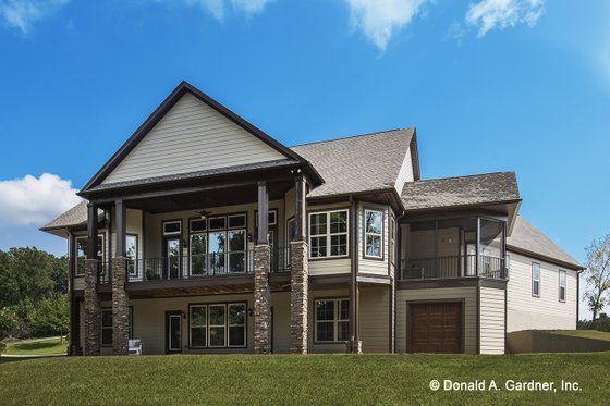 Exterior - Rear Elevation 1 for Cottage House Plan #929-992 - 4 bed, 4 bath