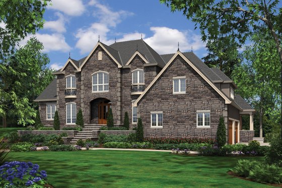 Exterior - Front Elevation 3 for European House Plan #48-620 - 4 bed, 3.5 bath