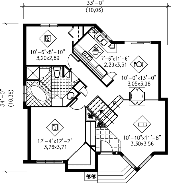 Cottage Floor Plan - Main Floor Plan #25-1142