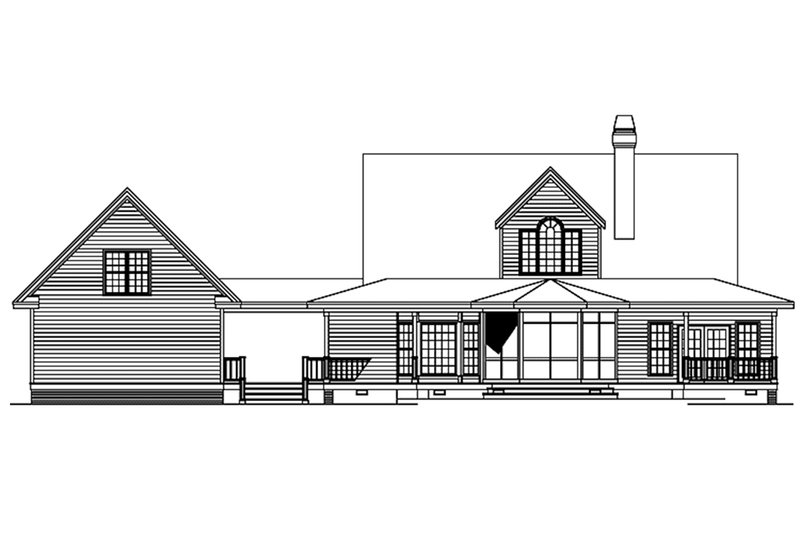 Architectural House Design - Exterior - Rear Elevation 1 for Colonial House Plan #929-50 - 3 bed, 2.5 bath