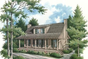 Dream House Plan - Cabin Exterior - Front Elevation Plan #45-335