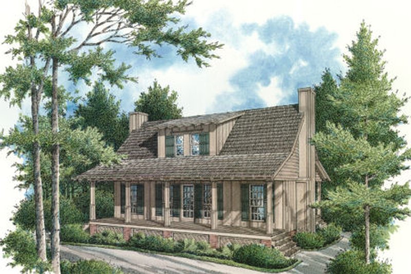 Architectural House Design - Cabin Exterior - Front Elevation Plan #45-335