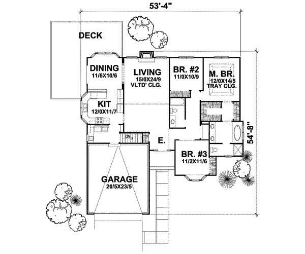 Colonial Floor Plan - Main Floor Plan #50-254