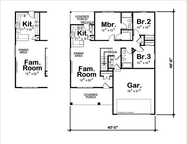 House Blueprint - Modern Floor Plan - Main Floor Plan #20-2595