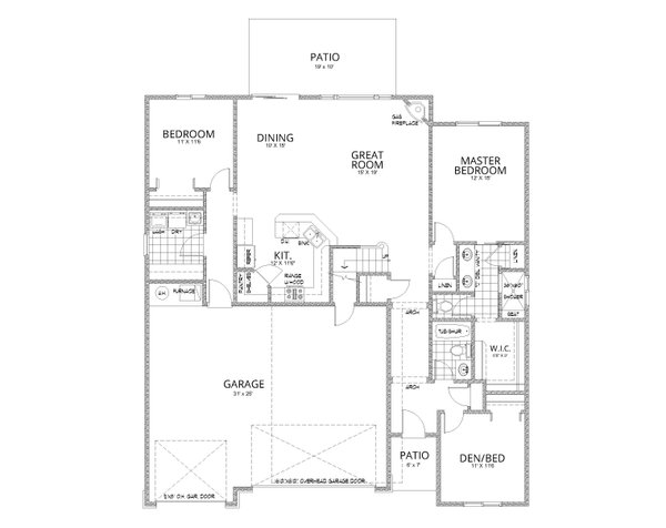 Craftsman Floor Plan - Main Floor Plan #112-196