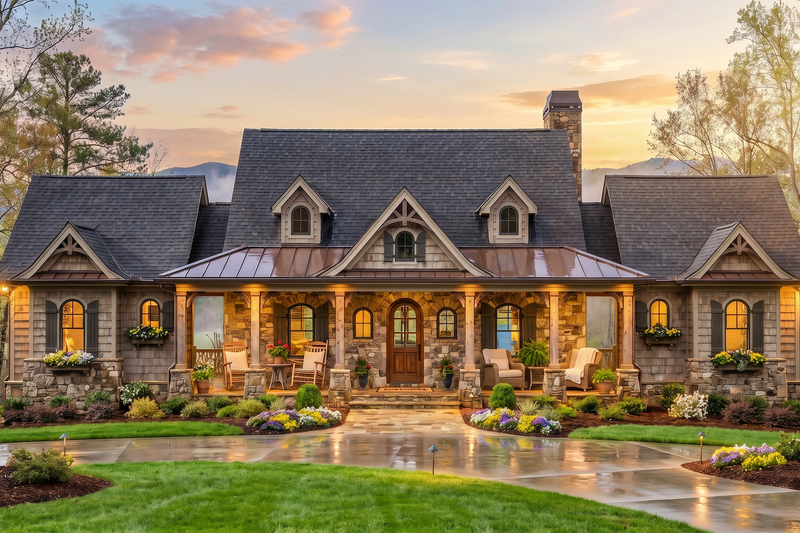 Architectural House Design - Exterior - Front Elevation 2 for Craftsman House Plan #54-708 - 4 bed, 4 bath