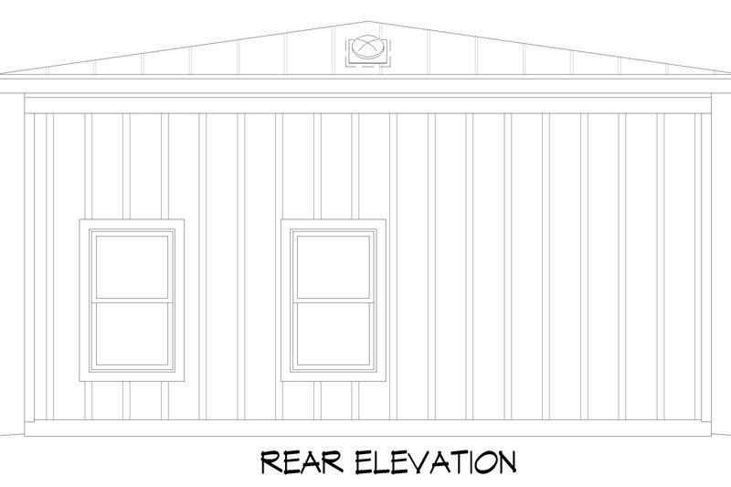 Architectural House Design - Exterior - Rear Elevation for Southern House Plan #932-1282, 1 bath