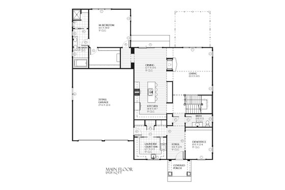 Floor Plan - Main Floor for Farmhouse House Plan #901-58 - 4 bed, 3.5 bath