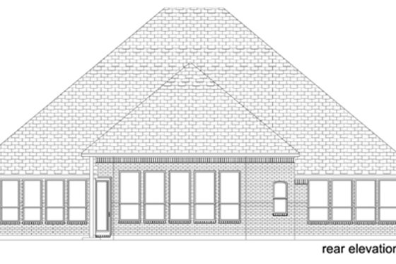 Exterior - Rear Elevation for European House Plan #84-574 - 4 bed, 2.5 bath