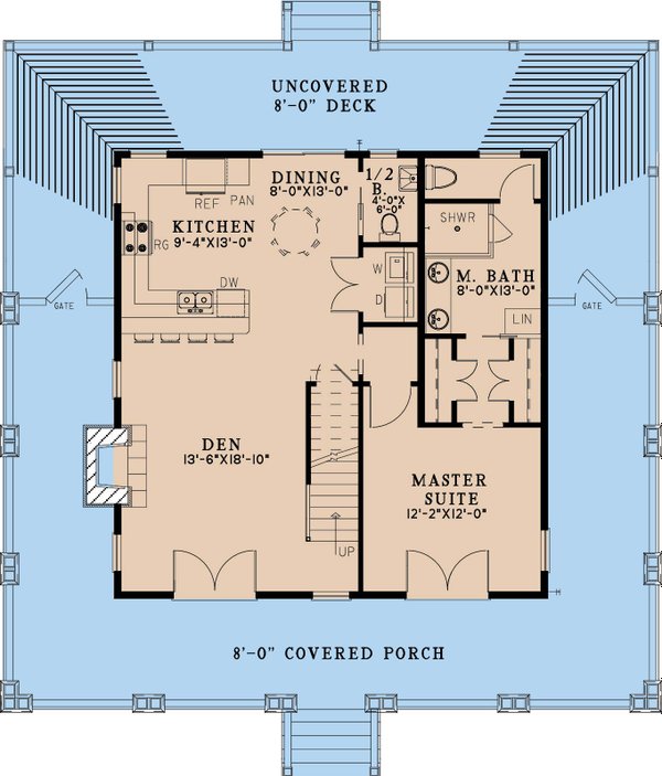 Home Plan - Cabin Floor Plan - Main Floor Plan #923-352