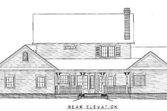 Exterior - Rear Elevation for Farmhouse House Plan #11-213 - 4 bed, 2.5 bath