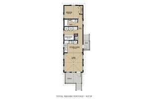 Floor Plan - Main Floor for Cottage House Plan #536-4 - 2 bed, 1 bath