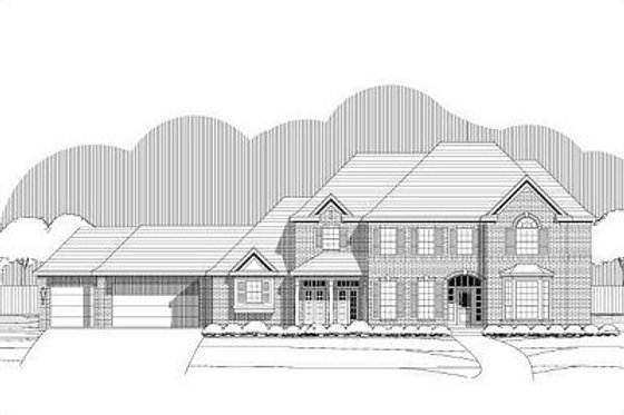 Exterior - Front Elevation for European House Plan #411-759 - 5 bed, 3.5 bath
