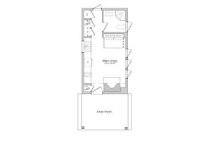 Floor Plan - Main Floor for Modern House Plan #914-2 - 1 bed, 1 bath
