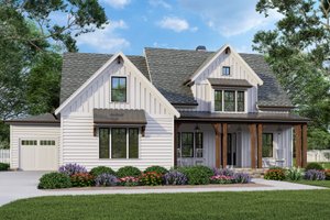 Architectural House Design - Exterior - Front Elevation for Cottage House Plan #927-1058 - 4 bed, 3.5 bath
