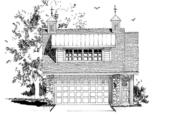 Exterior - Front Elevation 3 for Traditional House Plan #942-53, 0.5 bath