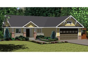 Ranch Exterior - Front Elevation Plan #126-139