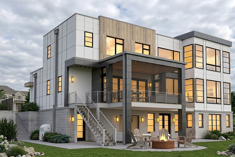 Architectural House Design - Exterior - Rear Elevation for Contemporary House Plan #928-353 - 4 bed, 5 bath