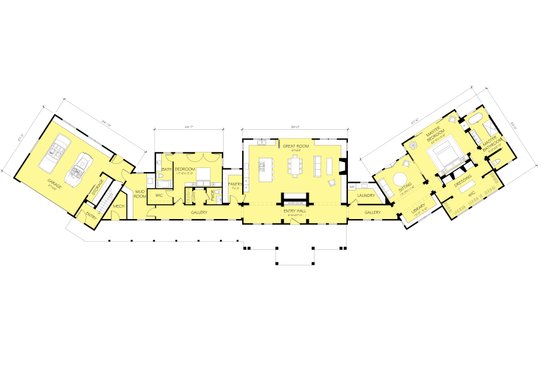 Floor Plan - Main Floor for Barndominium House Plan #888-11 - 3 bed, 3.5 bath