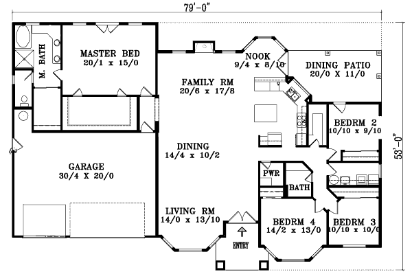 Traditional Floor Plan - Main Floor Plan #1-1478
