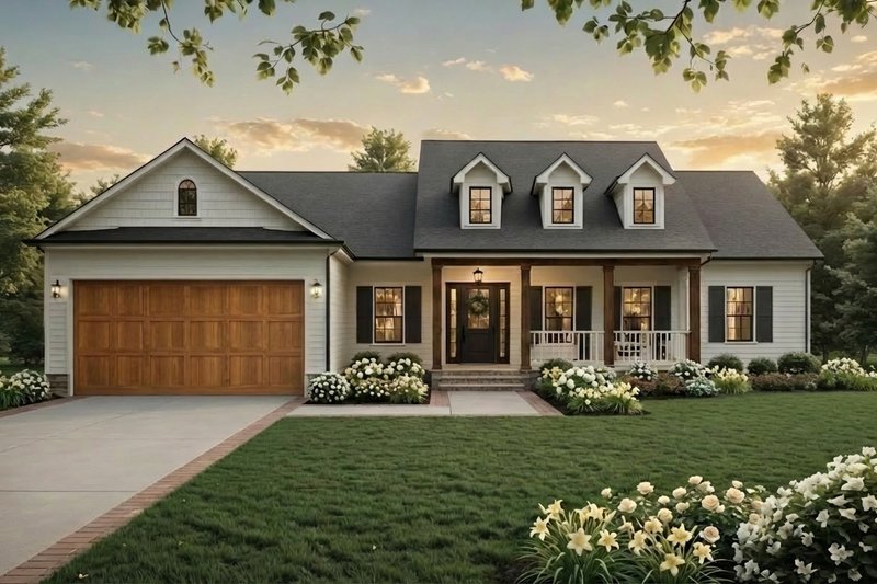 House Blueprint - Country Exterior - Front Elevation Plan #21-642