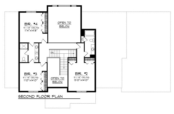 Home Plan - Traditional Floor Plan - Upper Floor Plan #70-1127