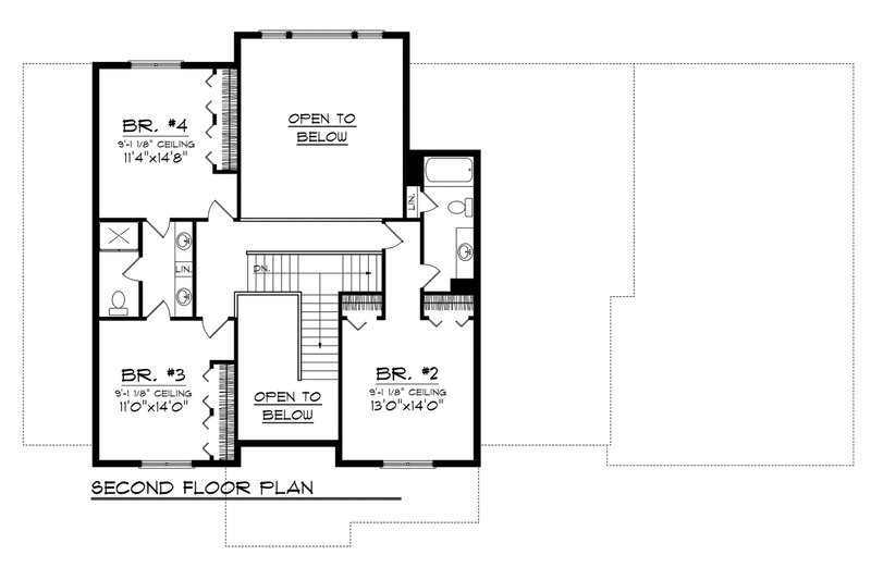 Home Plan - Floor Plan - Upper Floor for Traditional House Plan #70-1127 - 4 bed, 3.5 bath