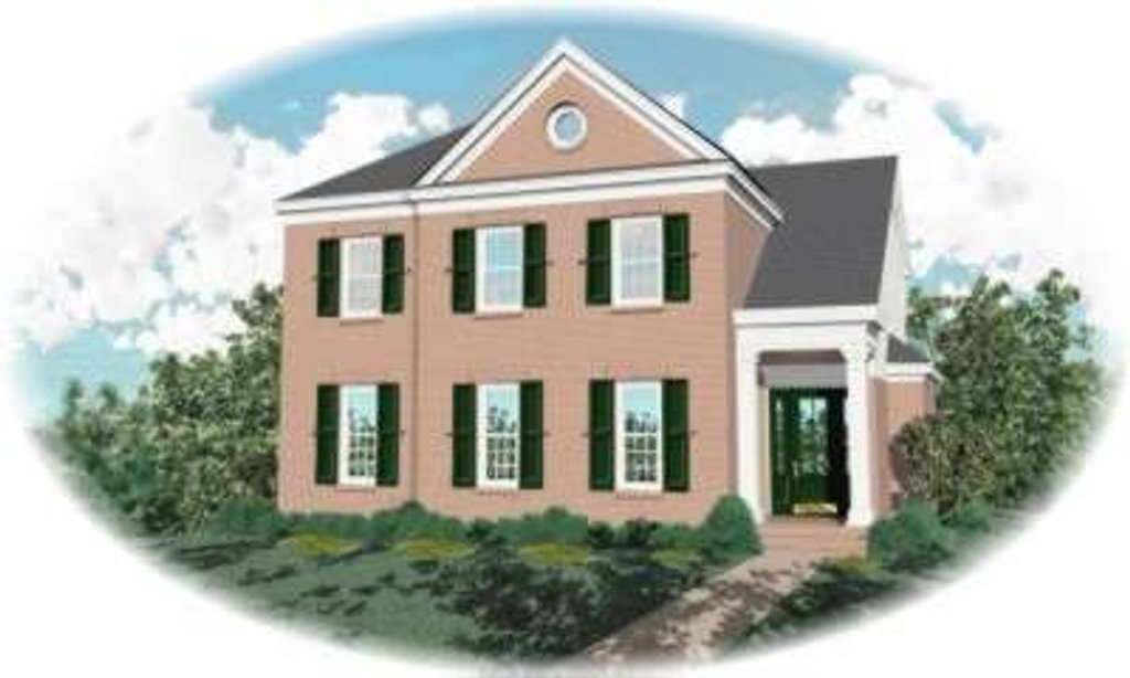 Exterior - Front Elevation 2 for Colonial House Plan #81-1065 - 3 bed, 2.5 bath