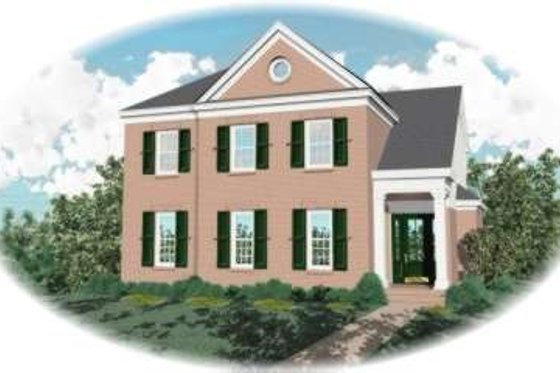 Exterior - Front Elevation for Colonial House Plan #81-1065 - 3 bed, 2.5 bath