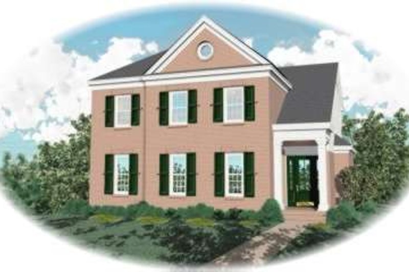 Exterior - Front Elevation 2 for Colonial House Plan #81-1065 - 3 bed, 2.5 bath
