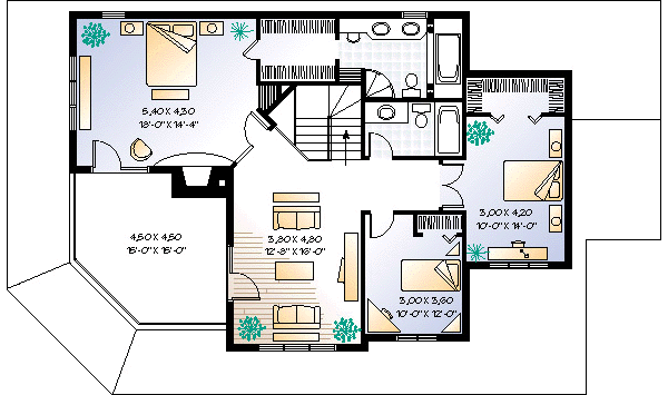 Home Plan - Country Floor Plan - Upper Floor Plan #23-286