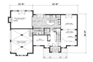 Floor Plan - Main Floor for European House Plan #138-338 - 4 bed, 2.5 bath