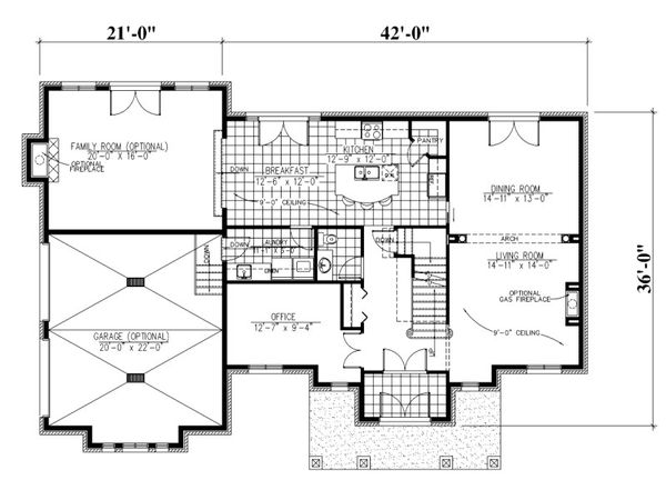 European Floor Plan - Main Floor Plan #138-338