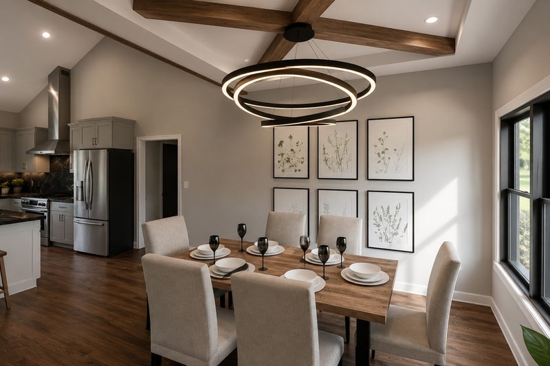 House Blueprint - Interior - Dining Room 1 for Farmhouse House Plan #1064-509 - 3 bed, 2.5 bath
