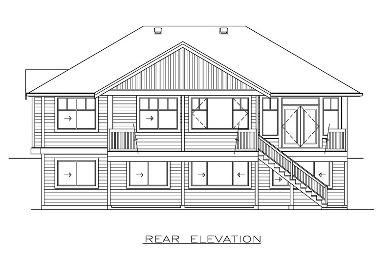 Dream House Plan - Exterior - Rear Elevation for Craftsman House Plan #1100-127 - 3 bed, 2 bath