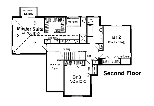 European Floor Plan - Upper Floor Plan #312-606