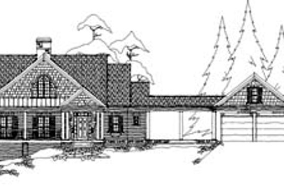 Exterior - Front Elevation for Country House Plan #71-132 - 2 bed, 3 bath