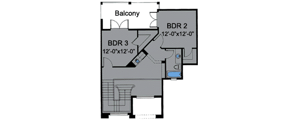 European Floor Plan - Upper Floor Plan #115-133