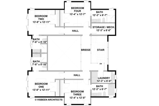 Floor Plan - Upper Floor for Farmhouse House Plan #928-406 - 5 bed, 6.5 bath